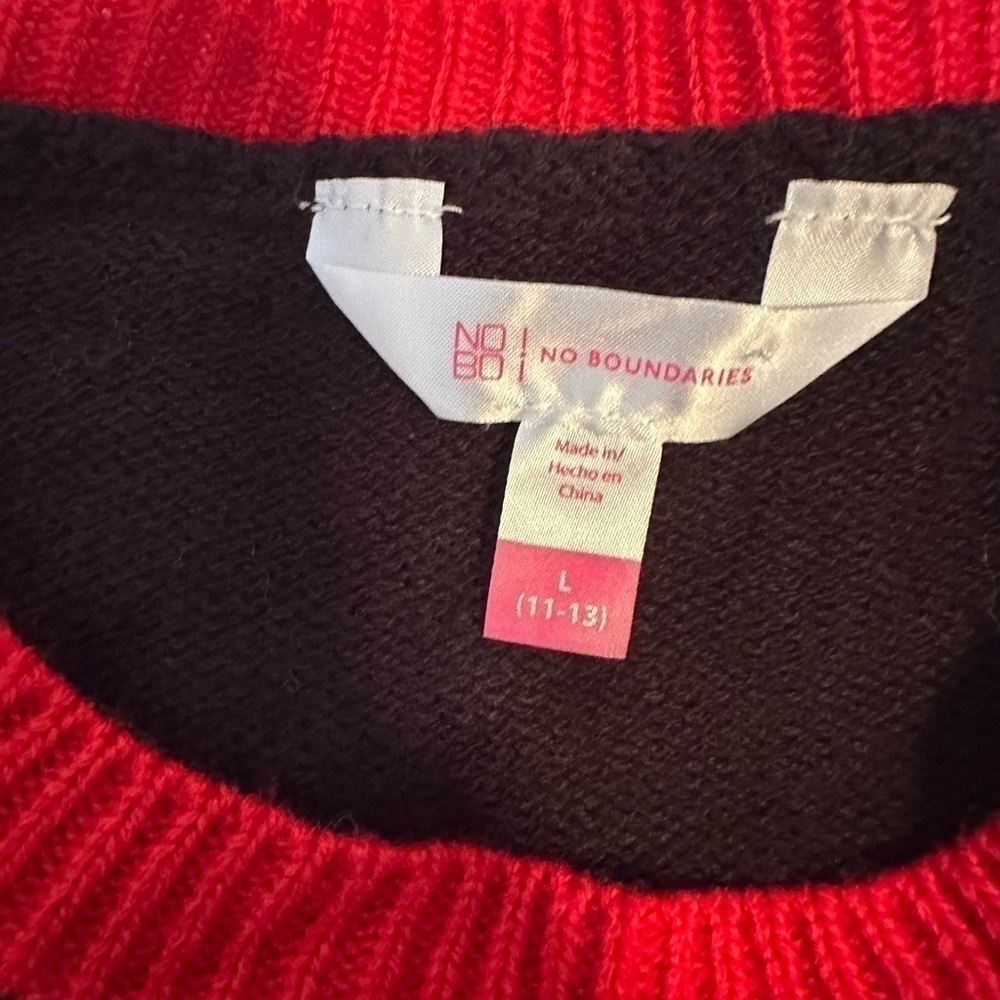 Christmas Sweater Size L Black Rudolph Reindeer - Picture 5 of 9